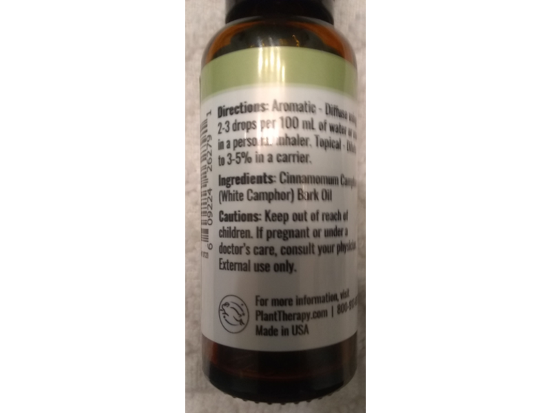 Plant Therapy White Camphor, Cinnamomum Camphora, 1 fl oz/30 mL