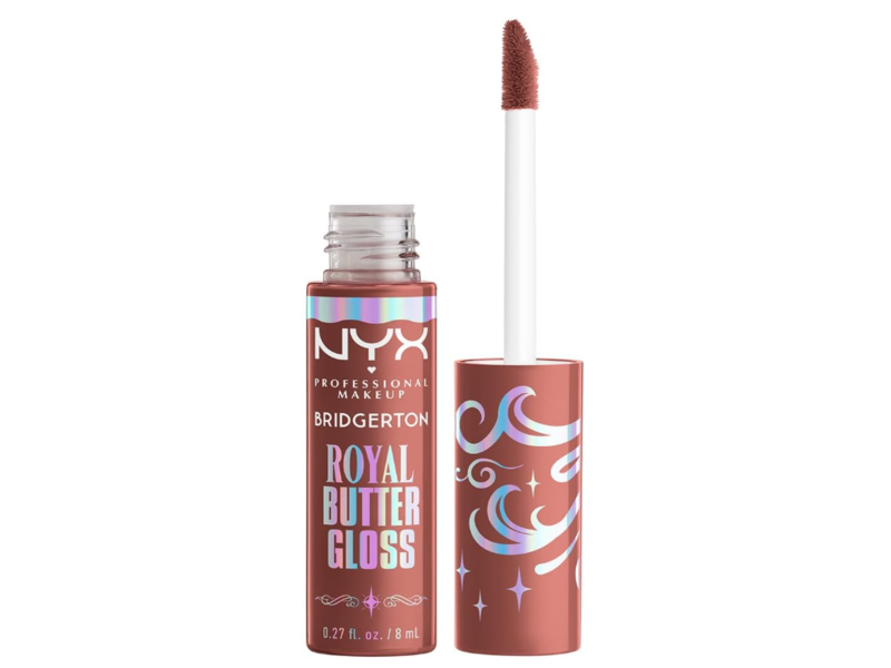 NYX Bridgerton Royal Butter Gloss, 02 Praline, 0.27 fl oz/8 mL
