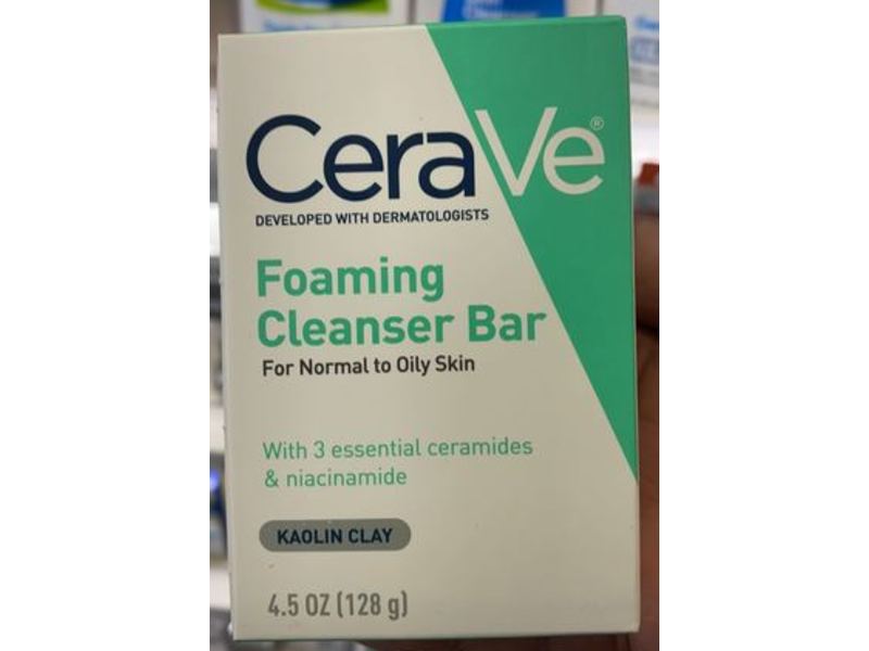 CeraVe Foaming Cleanser Bar, Normal to Dry Skin, 4.5 oz / 128 g