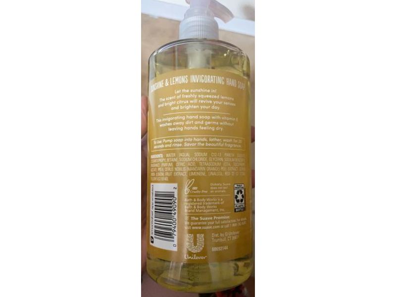 Suave Essentials Invigorating Hand Soap, Sunshine & Lemon, 13.5 fl oz/400 mL