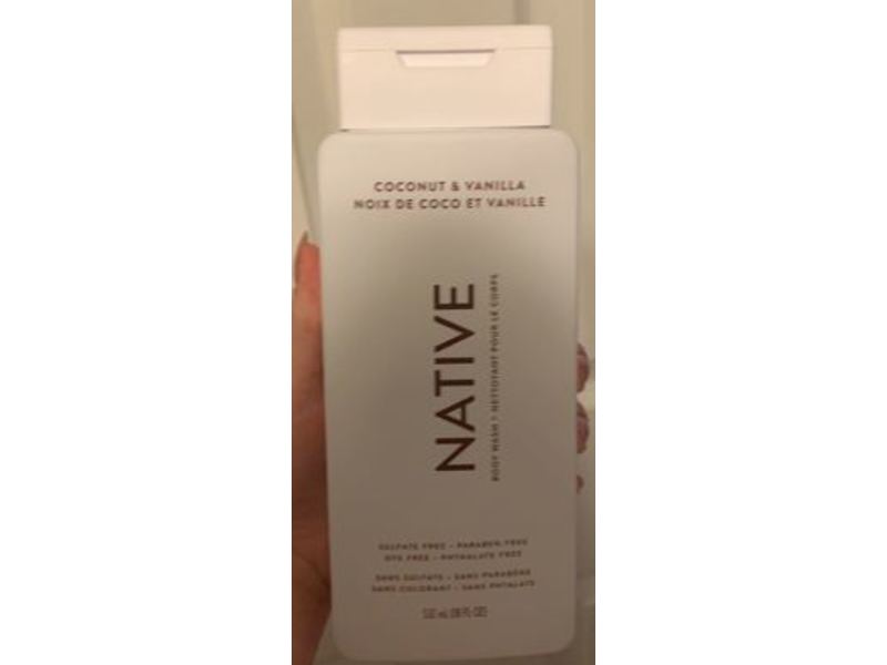Native Body Wash, Coconut + Vanilla, 18 fl oz/532 mL