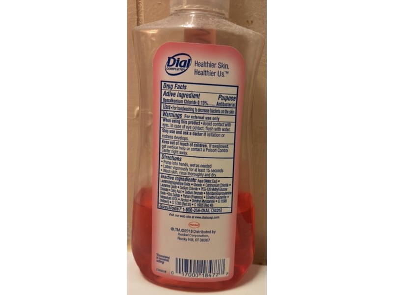 Dial Complete Liquid Antibacterial Hand Soap, Pomegranate Tangerine, 9.375 fl oz/277 mL