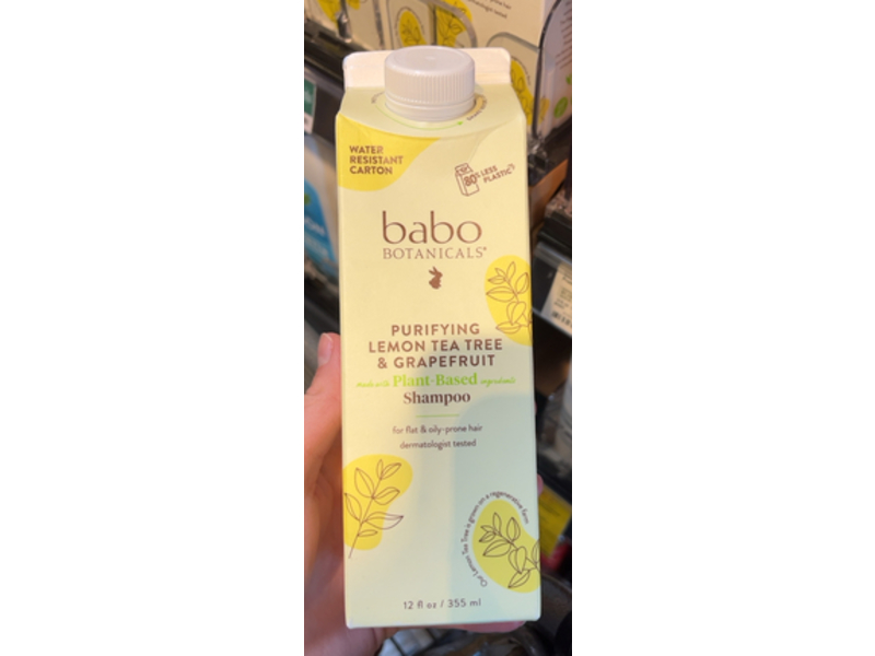 Babo Botanicals Purifying Shampoo, Lemon Tea Tree & Grapefruit, 12 floz/355 mL