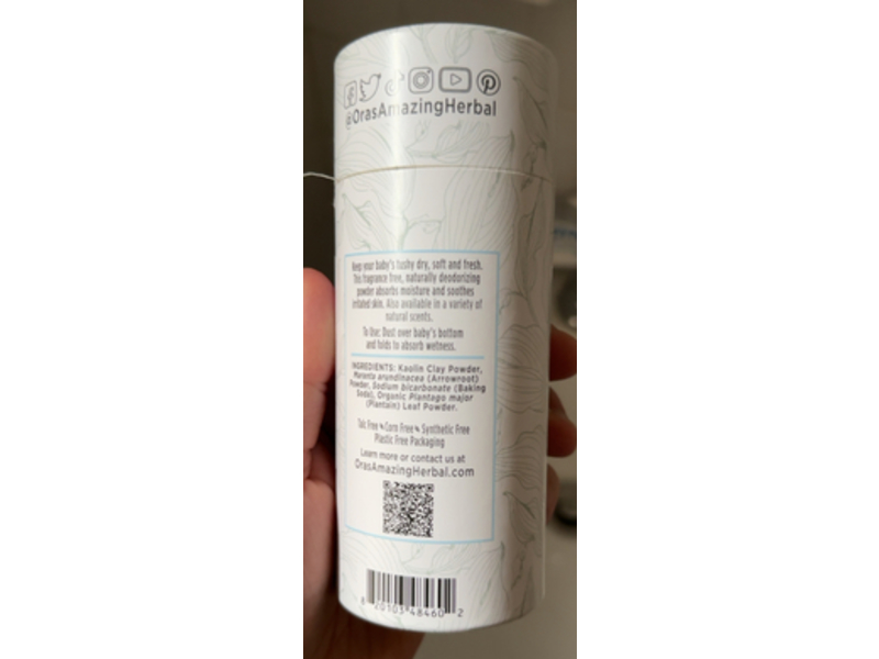 Ora’s Amazing Herbal Pure & Simple Baby Powder, 2.5 oz/71 g