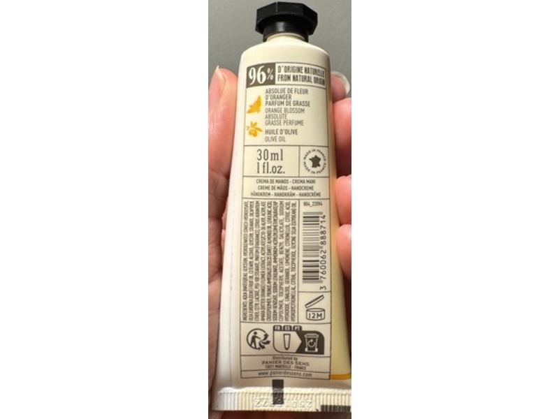 Panier des Sens Hand Cream, Orange Blossom, 1 fl oz/30 mL