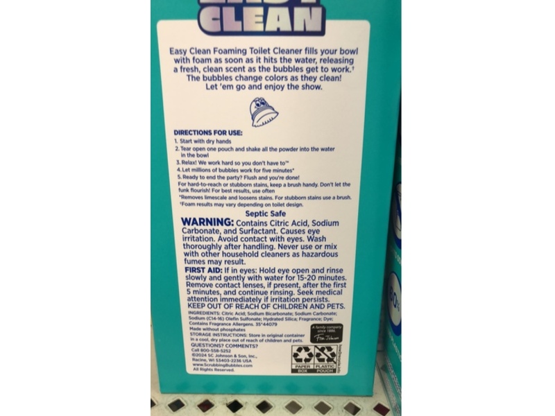 Scrubbing Bubbles Easy Clean Foaming Toilet Cleaner Powder Pouches, 2 Count