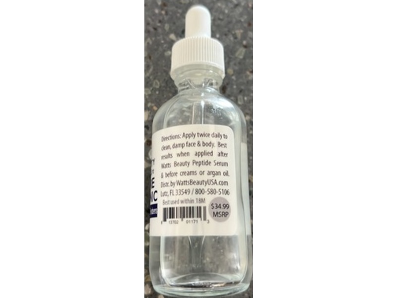 Watts Beauty Serum, 100% Hyaluronic, 2 fl oz/60 mL