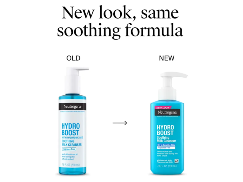 Neutrogena Hydro Boost Soothing Milk Cleanser, Fragrance Free, 7.8 fl oz/230 mL