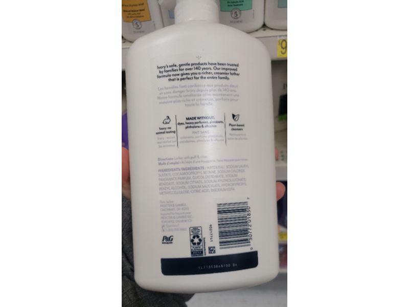 Ivory Mild & Gentle Body Wash, Coconut Scent, 35 fl oz/1.03 L