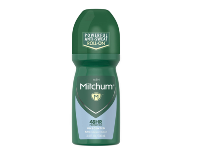 Mitchum Antiperspirant & Deodorant Roll On, Unscented, 3.4 fl oz/100 mL, Pack of 5