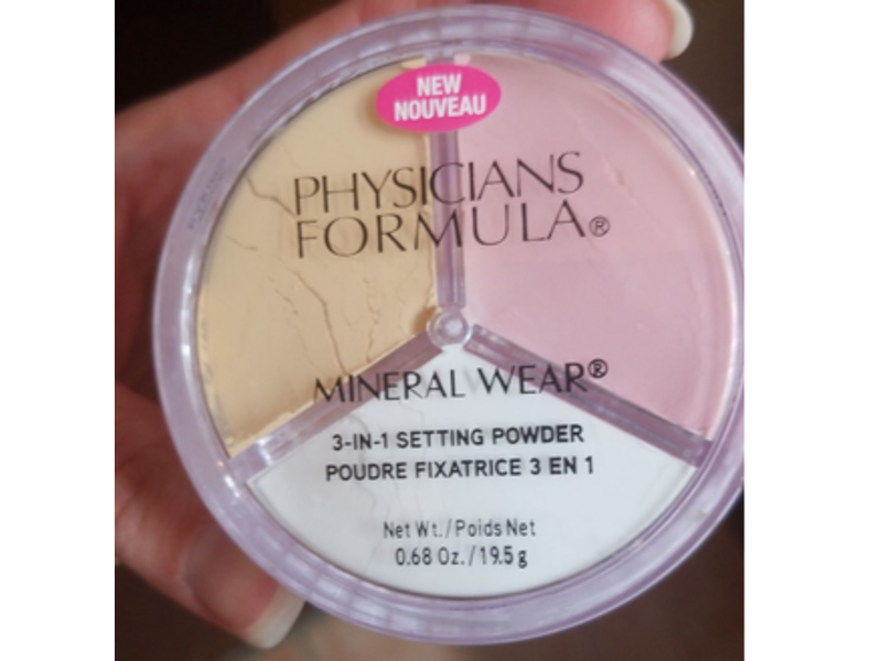 Physicians Formula Mineral Wear 3-In-1 Setting Powder, Set/Bright/Bake, 0.68 oz/19.5 g