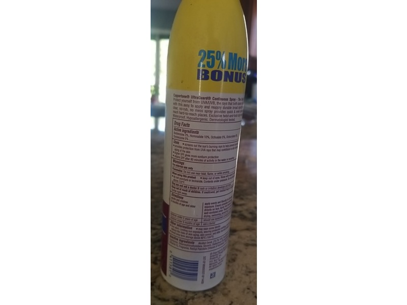 Coppertone Ultraguard Sunscreen Continuous Spray, SPF 50, 7.5 fl oz/222 mL