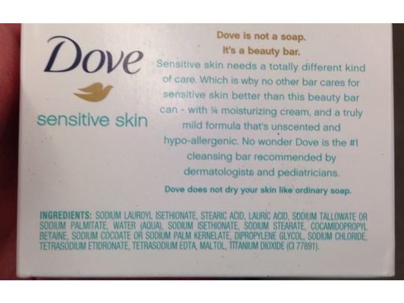 Dove Sensitive Skin Beauty Bar, 3.17 oz/90 g
