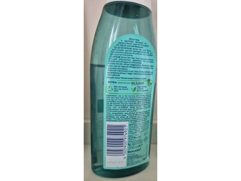 Nivea Derma Skin Clear Toner, 200 mL