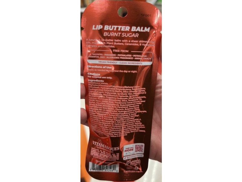 Vitamasques Plump & Repair Lip Butter Balm, Burnt Sugar, 0.33 fl oz/10 mL