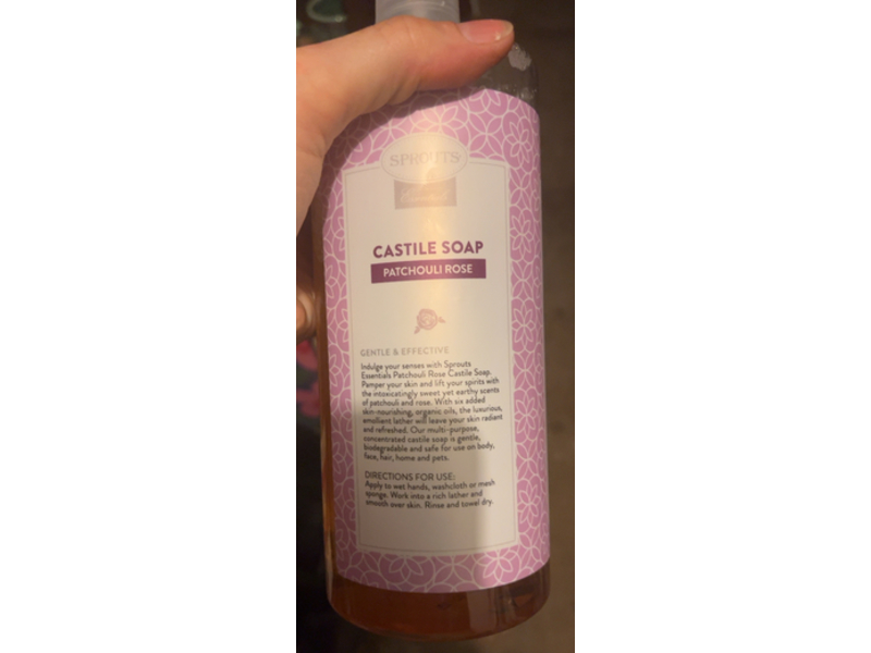 Sprouts Castile Soap, Patchouli Rose, 32 fl oz/946 mL
