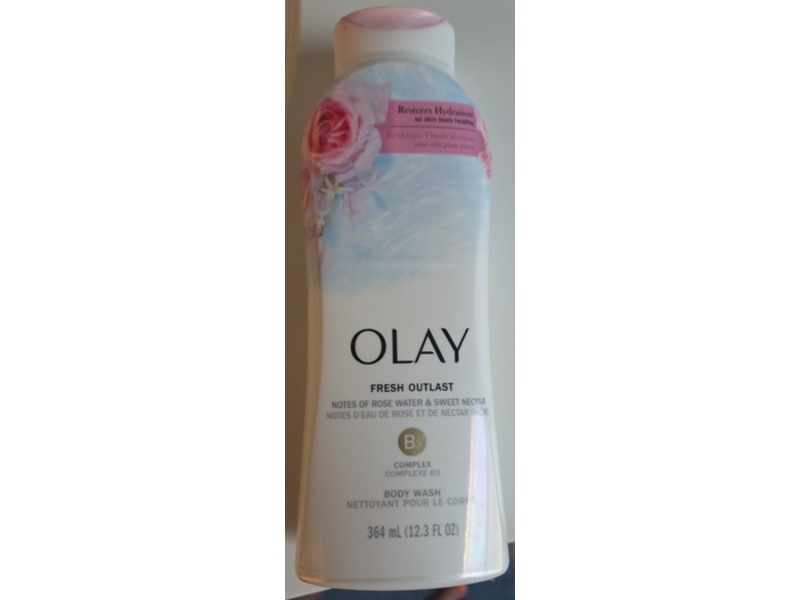 Olay Fresh Outlast Body Wash, Rose Water & Sweet Nectar, 12.3 fl oz/364 mL