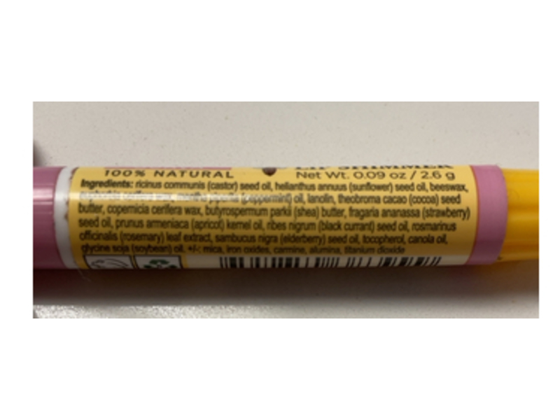 Burt's Bees Lip Shimmer, Guava, 0.09 oz/2.6 g, Pack Of 3