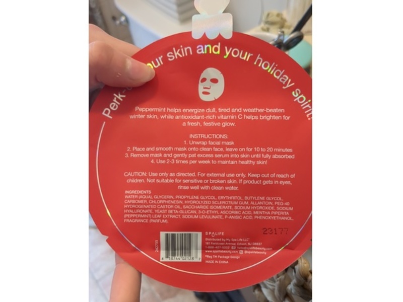 SpaLife Winter Skin Facial Mask, Energizing, 0.8 fl oz/23 g