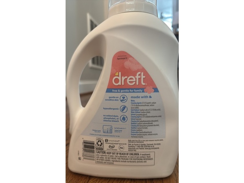 Dreft Family Liquid Laundry Detergent, 84 fl oz/2.48 L, 64 Loads