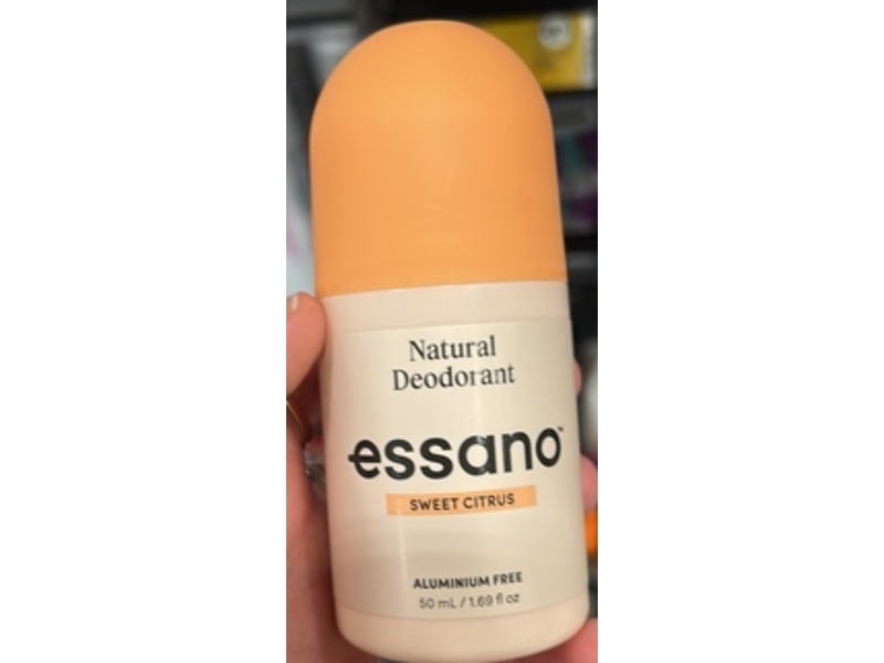 Essano Natural Deodorant, Sweet Citrus, 1.69 fl oz/50 mL