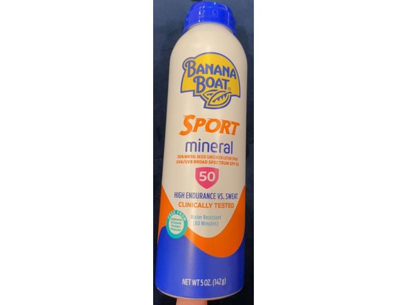 Banana Boat Sport Mineral Sunscreen Lotion Spray, SPF 50, 5 oz/142 g