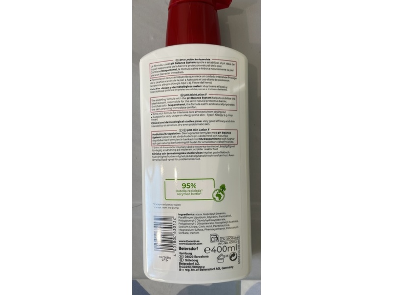 Eucerin Ph 5 Moisturizing Lotion, 400 mL