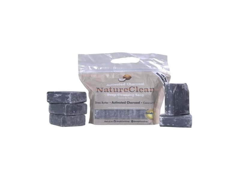 Amish Farms NatureClean Deep Cleansing Soap, Activated Charcoal, 9 oz/709 g, 5 Count