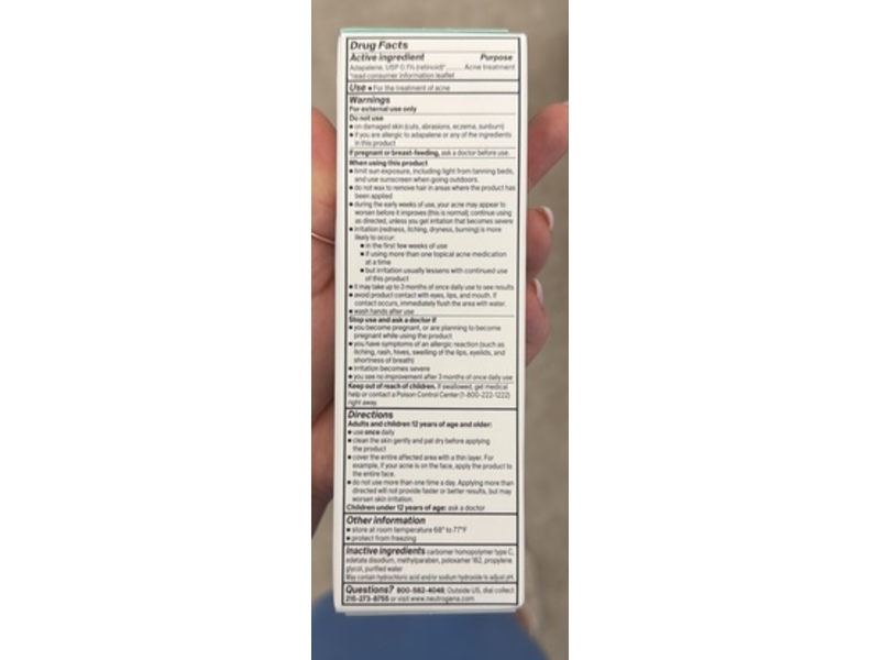 Neutrogena Evenly Clear Retinoid Acne Treatment, Adapalene Gel 0.1%, 0.5 oz/15 g