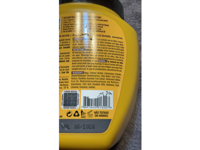 Skala Brasil Treatment Cream, Passion Fruit & Pataua Oil, 35.2 oz/1000 g