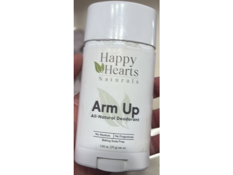 Happy Hearts Arm Up All-Natural Deodorant, Charcoal Mint & Eucalyptus, 2.65 oz/75 g