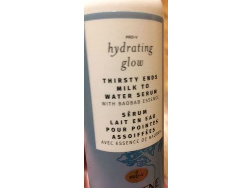 Pantene Hydrating Glow Thirsty Ends Milk To Water Serum, Baobab Essence, 3.2 fl oz