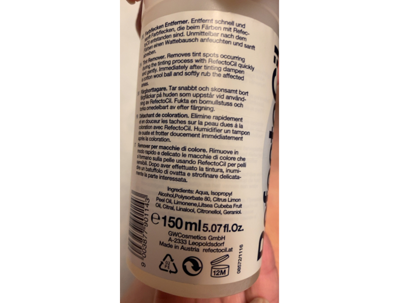 Refectocil Tint Remover, 5.07 fl oz/150 mL