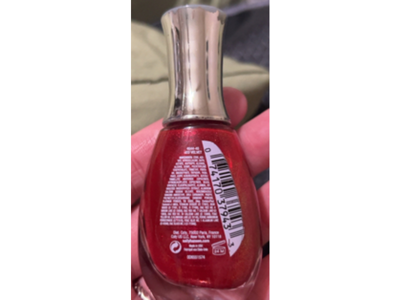 Sally Hansen Diamond Strength No Chip Nail Polish, Red Velvet, 0.45 fl oz/13.3 mL