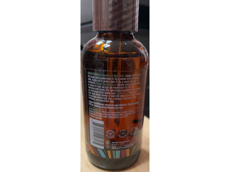 Kreyol Essence Haitian Black Castor Oil, Rosemary Peppermint, 2 oz/60 mL