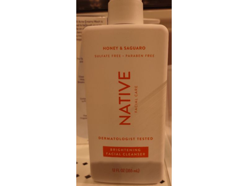 Native Brightening Facial Cleanser, Honey & Saguaro, 12 fl oz/355 mL
