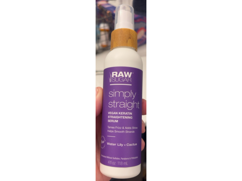 Raw Sugar Simply Straightening Serum, Water Lily + Cactus, 4 fl oz/118 mL