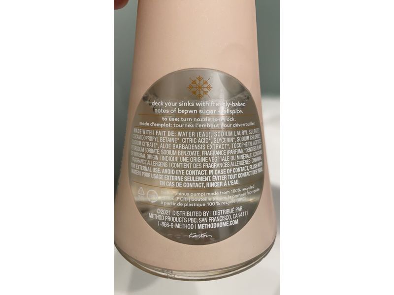 Method Holiday Foaming Hand Wash, Sugar n Spice, 10 fl oz/300 mL