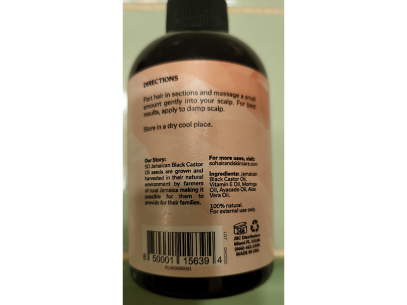 SO Jamaican Black Castor Oil Root Repair Growth Oil, 4 fl oz/118 mL