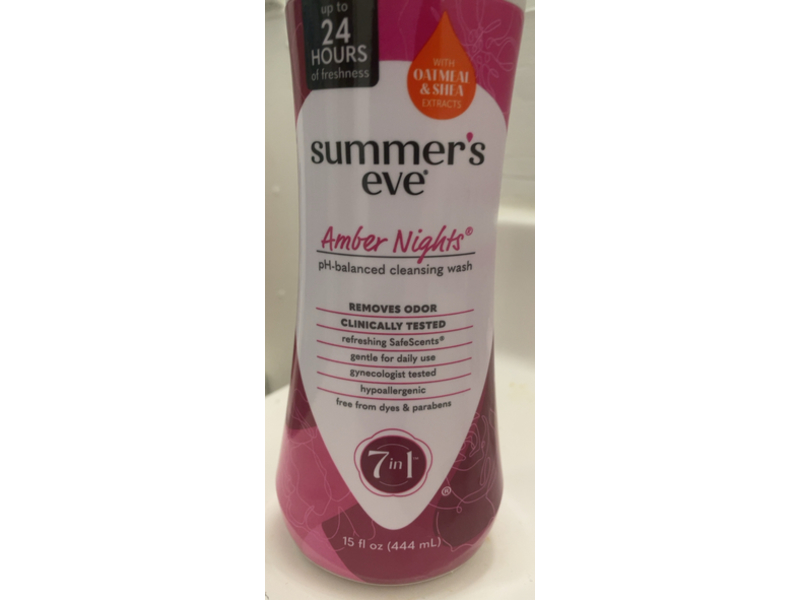 Summer's Eve Amber Nights Cleansing Wash, Oatmea & Shea, 15 fl oz/444 mL