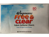Wegmans Fabric Softener Sheets, Free & Clear, 80 Count - Image 2