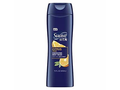Suave Men Energizing Body Wash, Citrus + Sage, 15 fl oz/443 mL