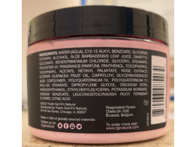 Tgin Hydrating Curl Cream, Rose Water+ Acai Berry, 12 oz/340 g