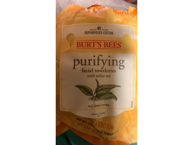 Burt's Bees Purifying Facial Towelettes, White Tea, 36 Counts