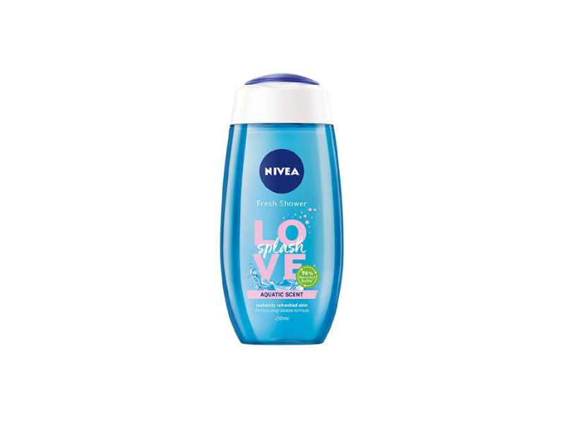 Nivea Caring Love Splash Shower Gel, Aquatic Scent, 250 mL