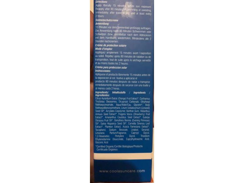 COOLA Classic Face Sport SPF 50 Sunscreen, White Tea, 1.7 oz/50 mL