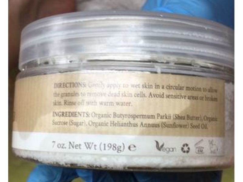 Ginger Lily Farms Botanicals Shea Butter Sugar Scrub, Unscented, 7 oz/198 g