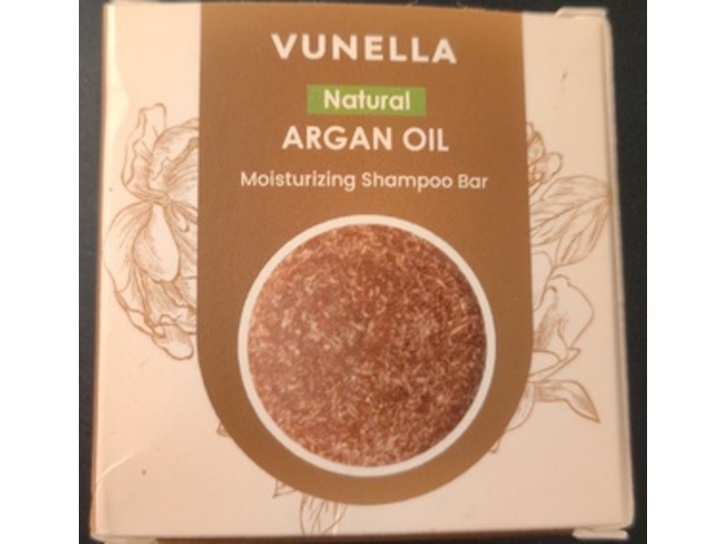 Vunella Natural Moisturizing Shampoo Bar, Argan Oil, 1.9 oz