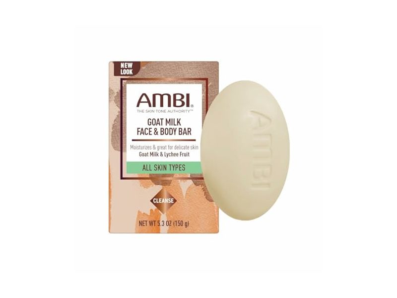 Ambi Goat Milk Face & Body Bar, Goat Milk & Lychee, 5.3 oz/150 g