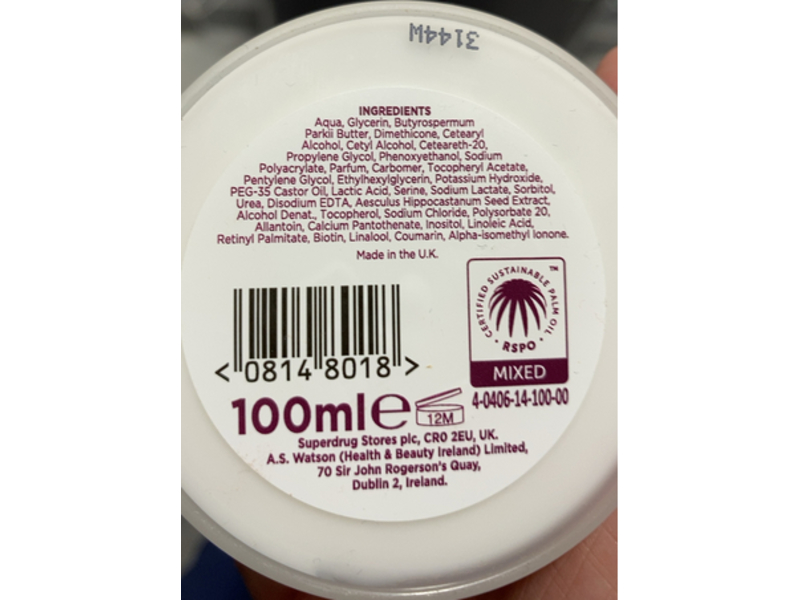 Superdrug Intense Moisture Cream, Vitamin E, 100 mL